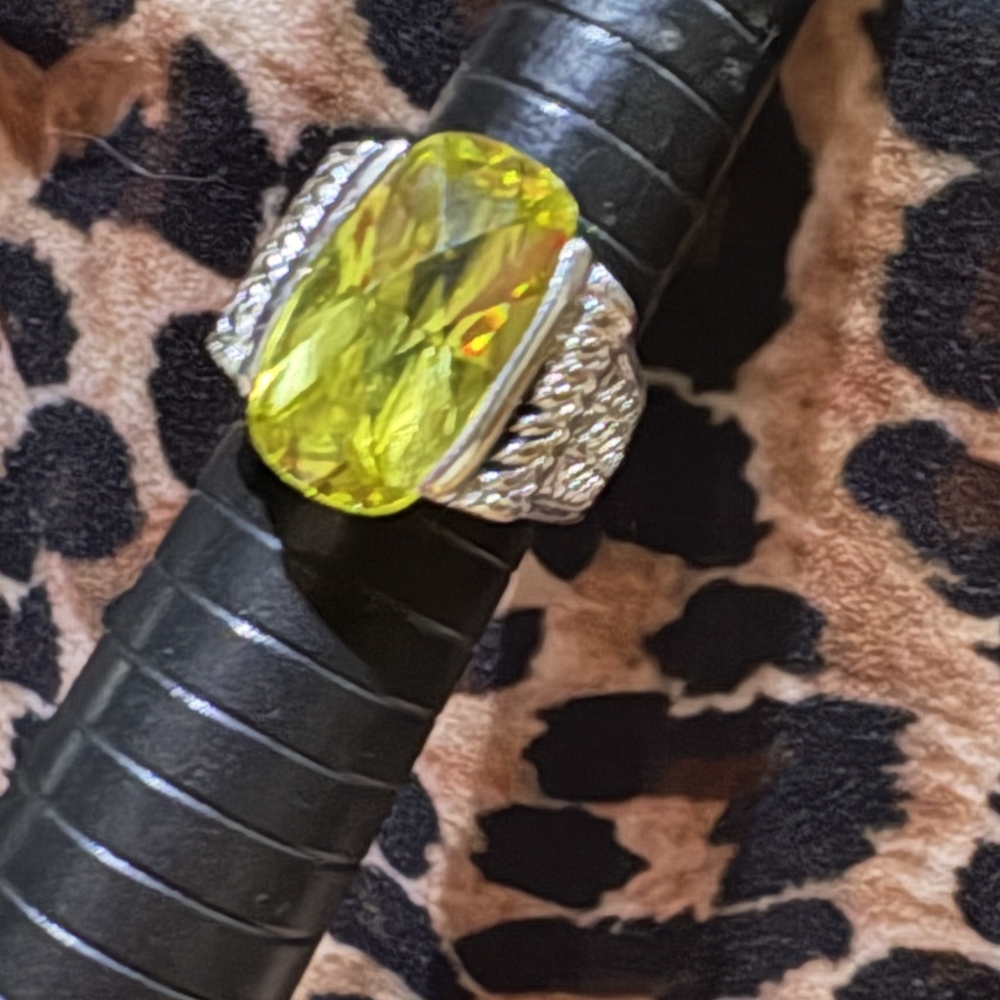 Source Unknown Citrine Silver Ring - image 1